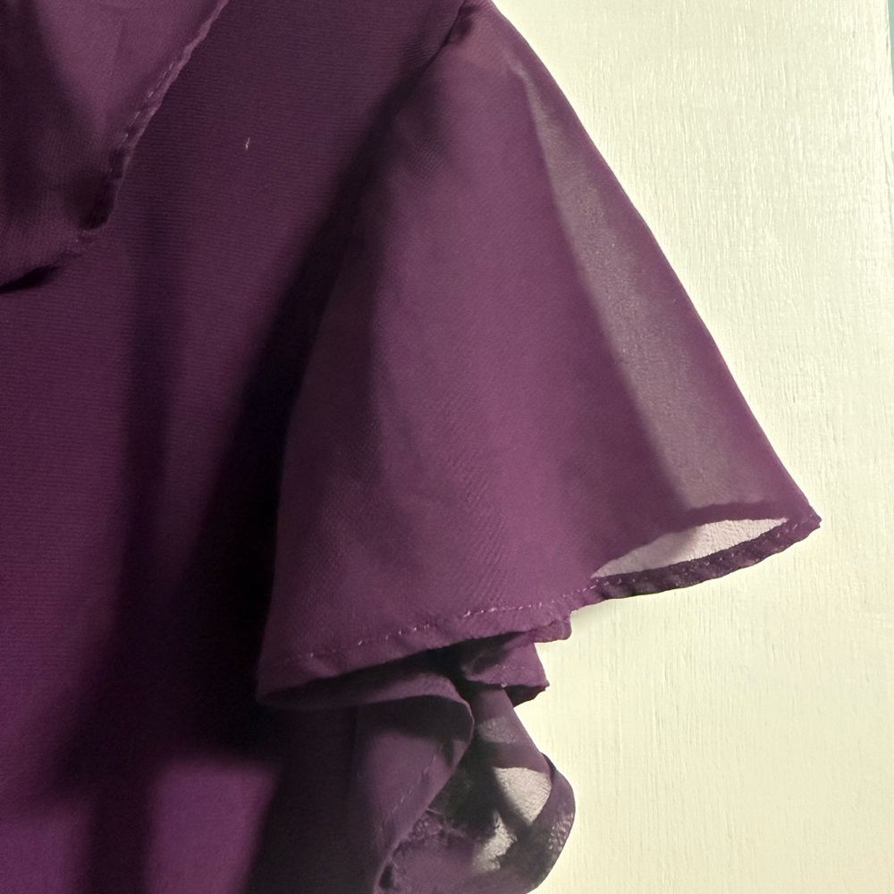 Purple Ruffle Flutter Sleeve Blouse XL PerSeption Concept - Picture 5 of 11
